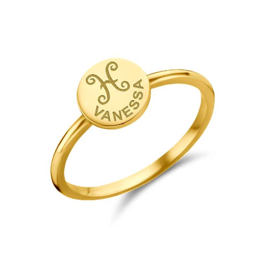 Ringen Names4ever | Gouden Zegelring Met Naam En Sterrenbeeld