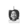 Hangers Names4ever | Zilveren Dogtag Met Foto Gravering - 25 X 30 Mm - Names4Ever