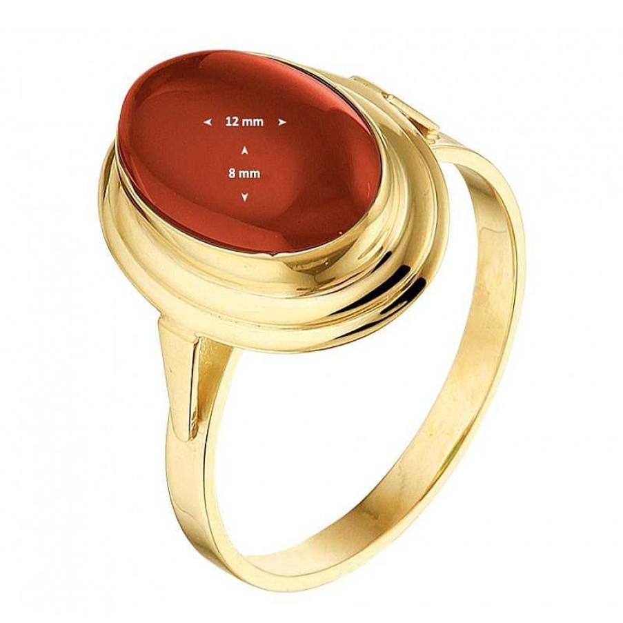 Ringen Mostert Huiscollectie | Gouden Edelsteen Ring Carneool