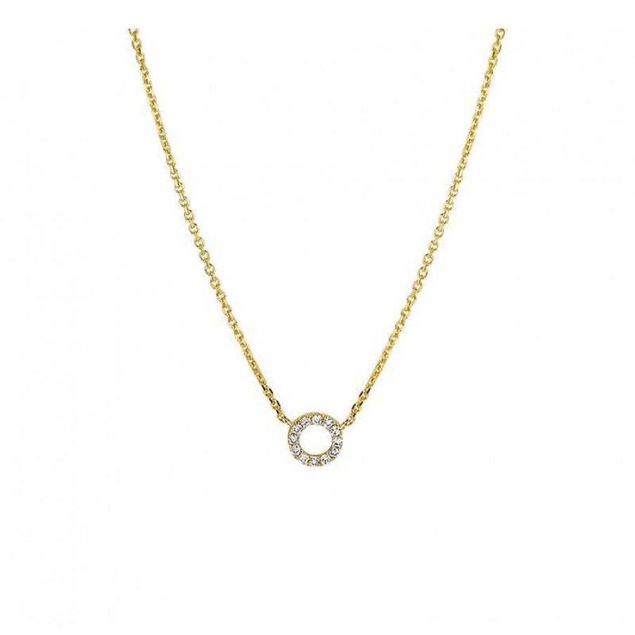 Kettingen Mostert Huiscollectie | 14-Karaat Gouden Edelsteen Ketting Met Diamant