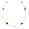 Kettingen Mostert Huiscollectie | Gouden Ketting Met Bloemvormige Edelstenen Beige 43-45 Cm