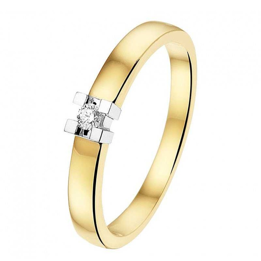 Ringen Mostert Huiscollectie | Diamanten Ring 0.05 Crt Bicolor