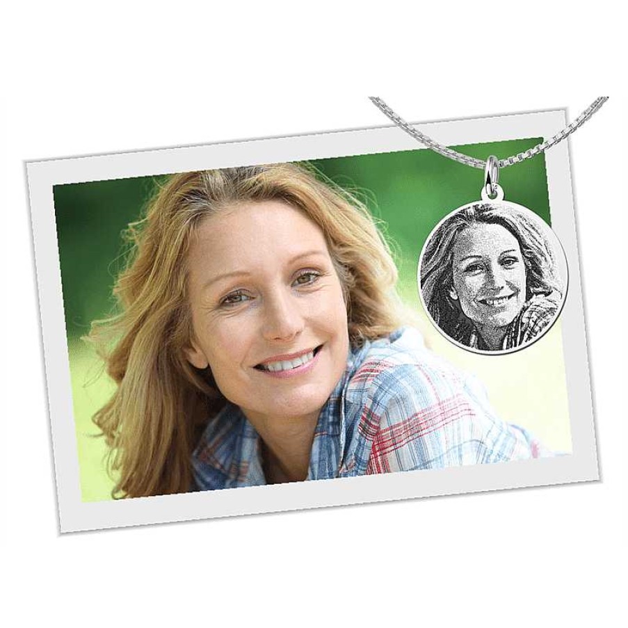 Hangers Names4ever | Ronde Zilveren Hanger Met Foto - 23.5 Mm - Names4Ever