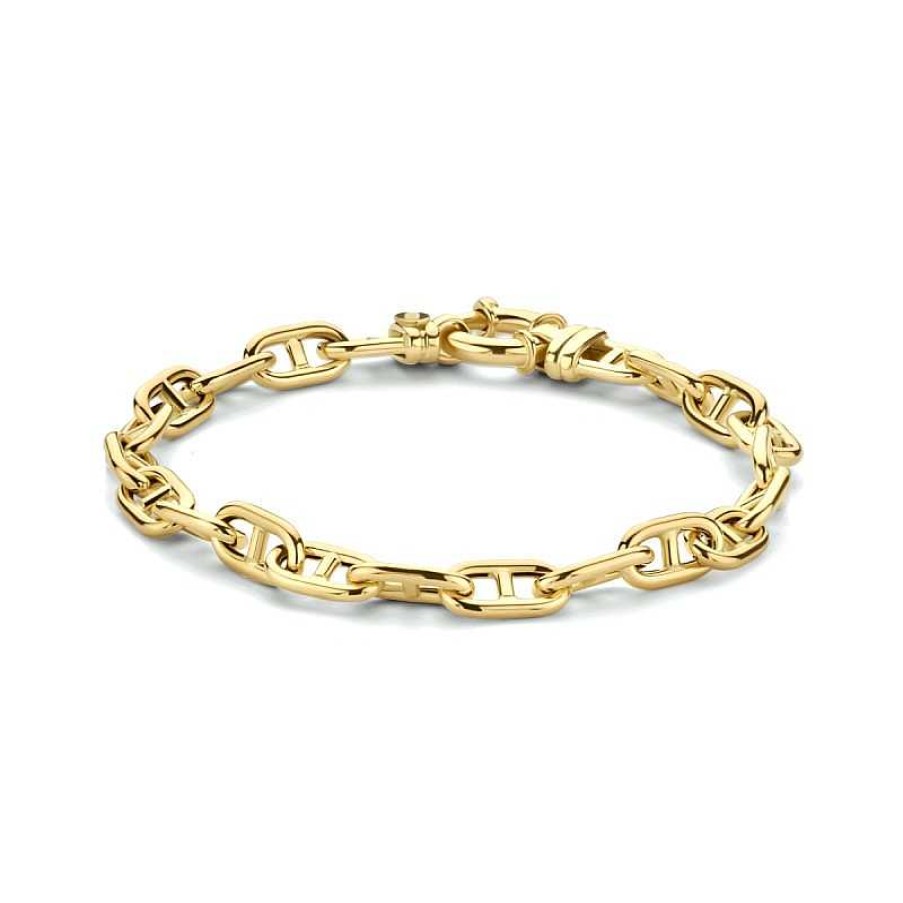 Armbanden Mostert Huiscollectie | 14-Karaat Gouden Armband Met Ankerschakel 5.8 Mm - Lengte 19 Cm