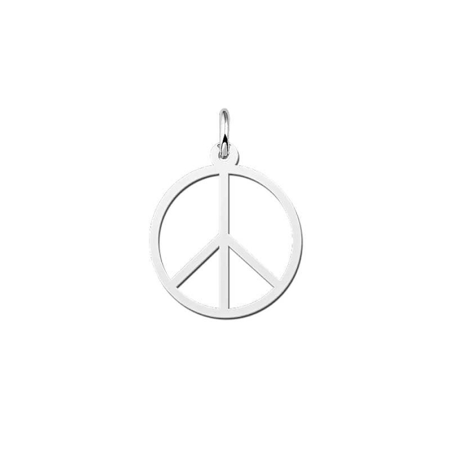 Hangers Mostert Huiscollectie | Zilveren Peace Teken Hanger