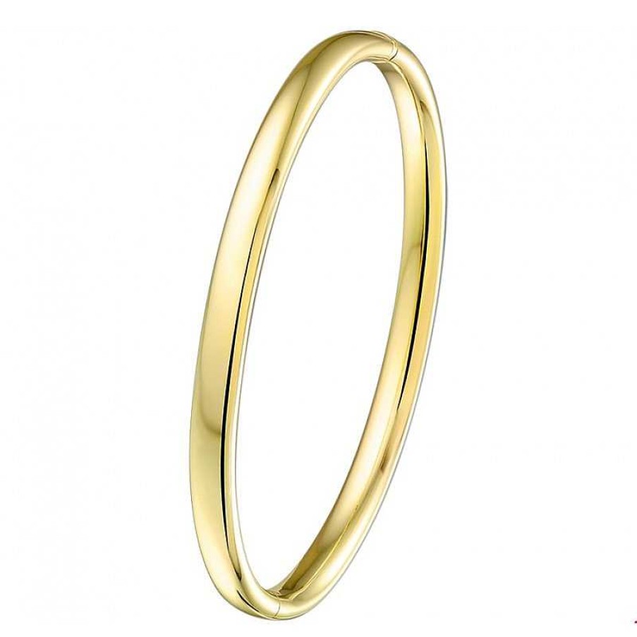 Armbanden Mostert Huiscollectie | Zilgold Gouden Bangle Massief 5 Mm