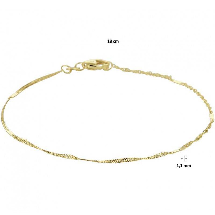 Armbanden Mostert Huiscollectie | Gouden Armband Met Singaporeschakels