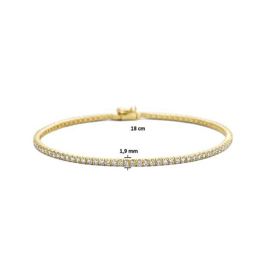 Armbanden Mostert Huiscollectie | 14-Karaat Gouden Tennisarmband Met Diamanten 1.50 Crt - Lengte 18 Cm