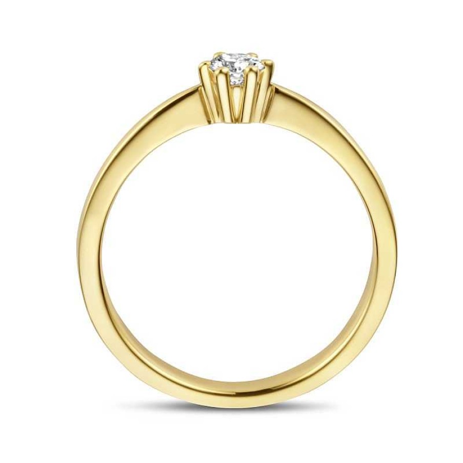 Ringen Mostert Huiscollectie | 14-Karaat Solitair Ring Met Diamant 0.15 Crt