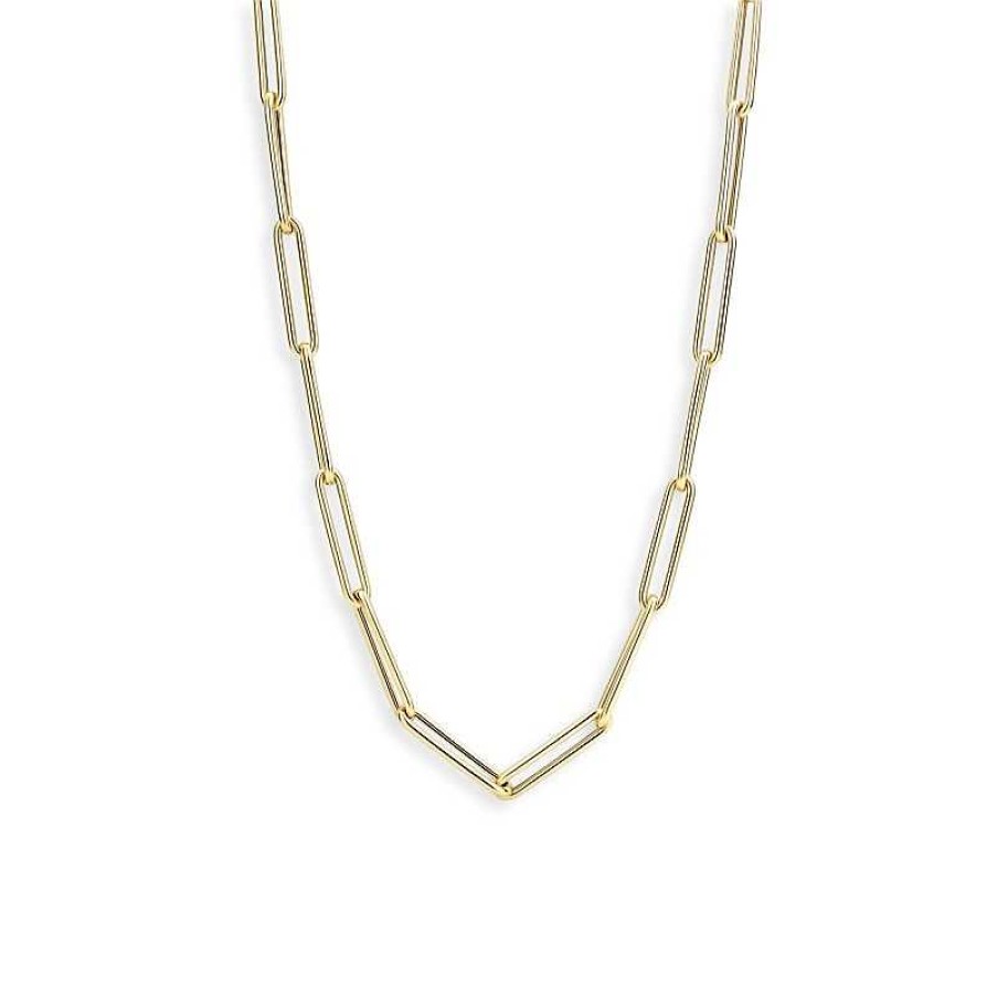 Kettingen Mostert Huiscollectie | Gouden Collier Met Paperclip Schakel 4.5 Mm 42 Cm