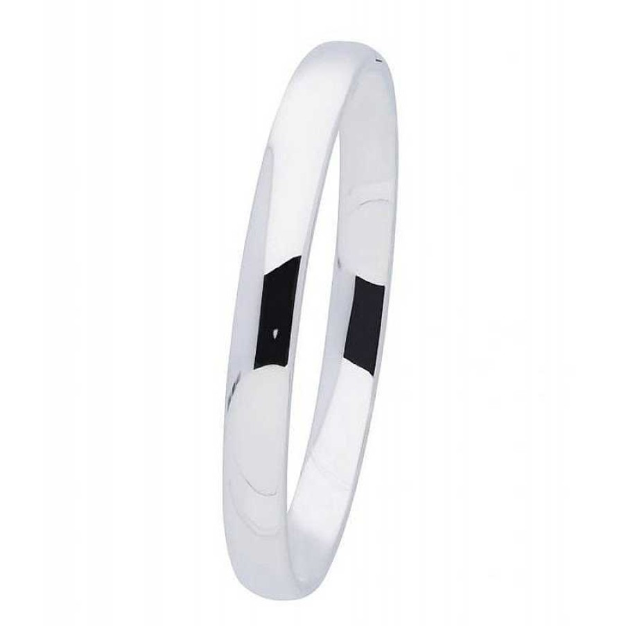 Armbanden Mostert Huiscollectie | Zilveren Graveerbare Slavenarmband Rond 60 Mm - Breedte 8 Mm