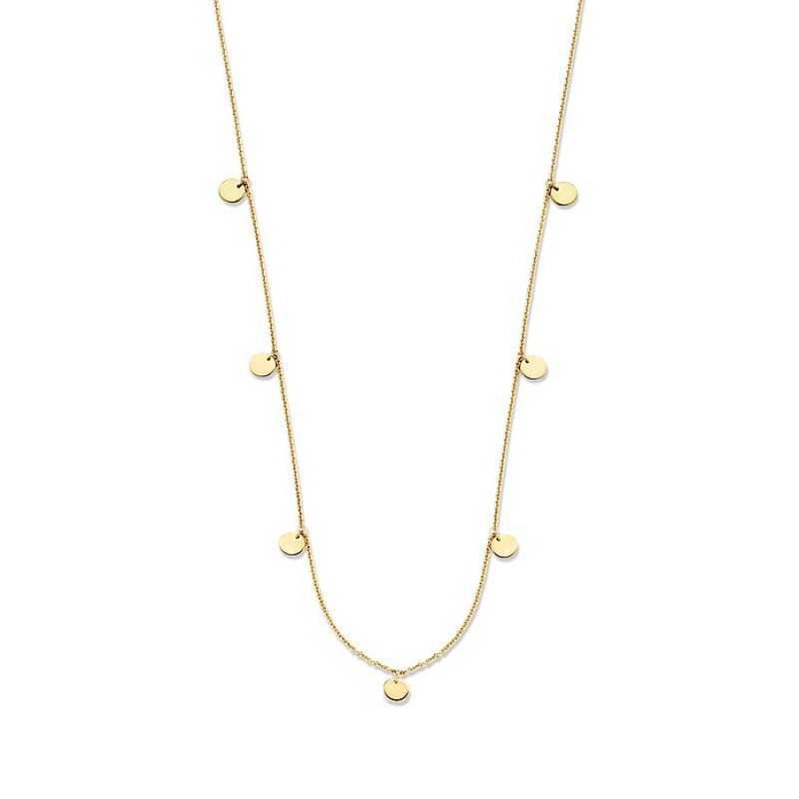 Kettingen Mostert Huiscollectie | Gouden Ketting Met Coin Hangertjes 45 Cm