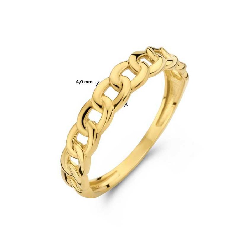 Ringen Mostert Huiscollectie | Gouden Ring Met Schakelmotief 4 Mm