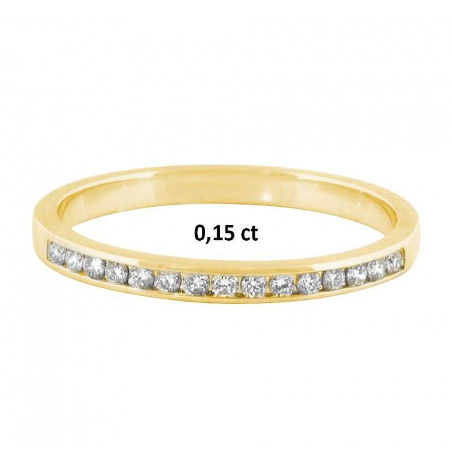 Ringen Mostert Huiscollectie | Geelgouden Ring Met Diamant Rij