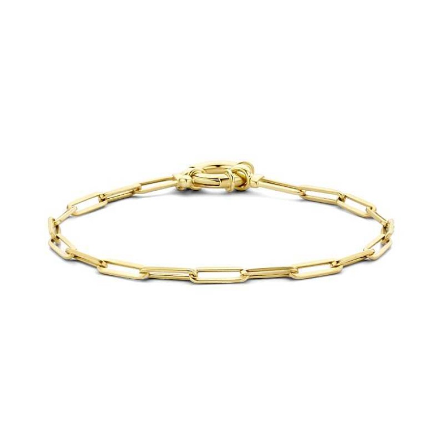 Armbanden Mostert Huiscollectie | 14-Karaat Gouden Paperclip Armband 3 Mm - Lengte 18 Cm