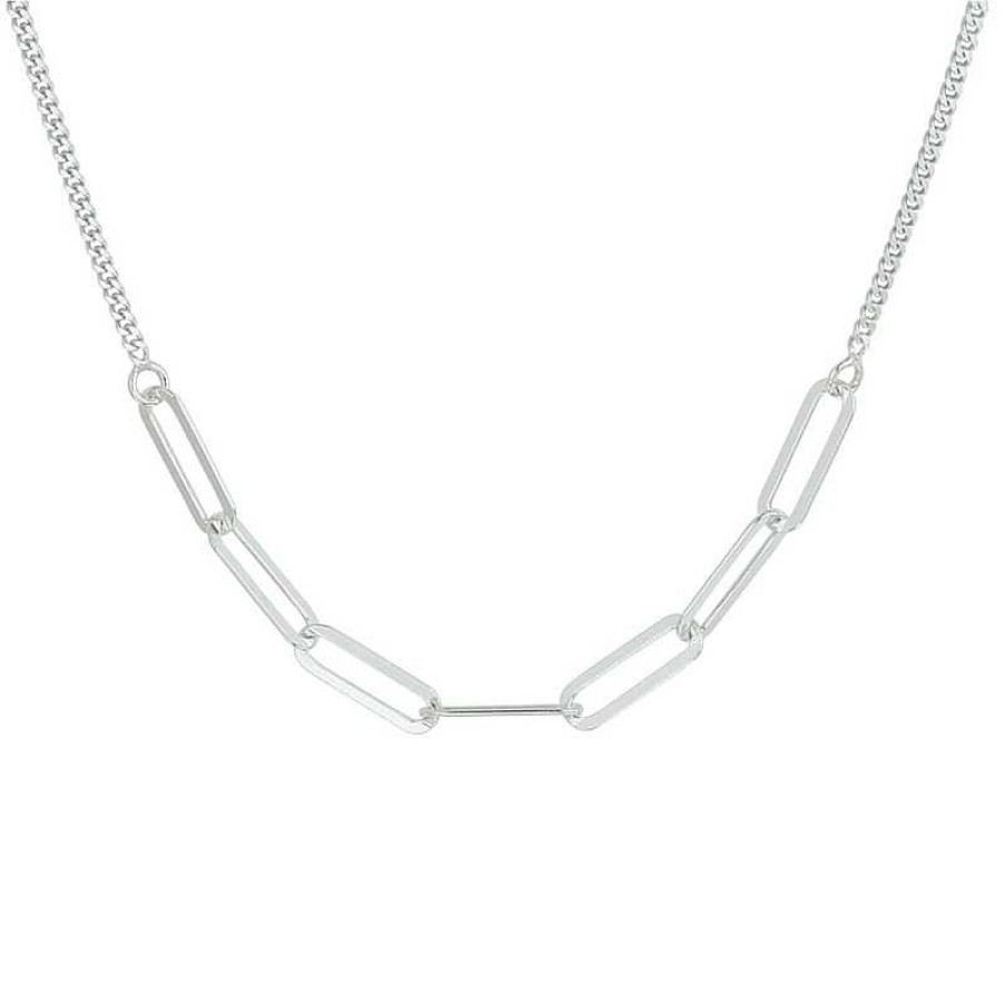 Kettingen Mostert Huiscollectie | Paperclip Ketting Zilver 3.7 Mm