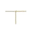 Kettingen Mostert Huiscollectie | Gold Plated Multi-Ketting Met Paperclip En Glas - Lengte 41 + 5 Cm