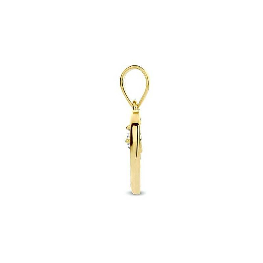 Hangers Mostert Huiscollectie | Gouden Hanger Hart Met Zirkonia