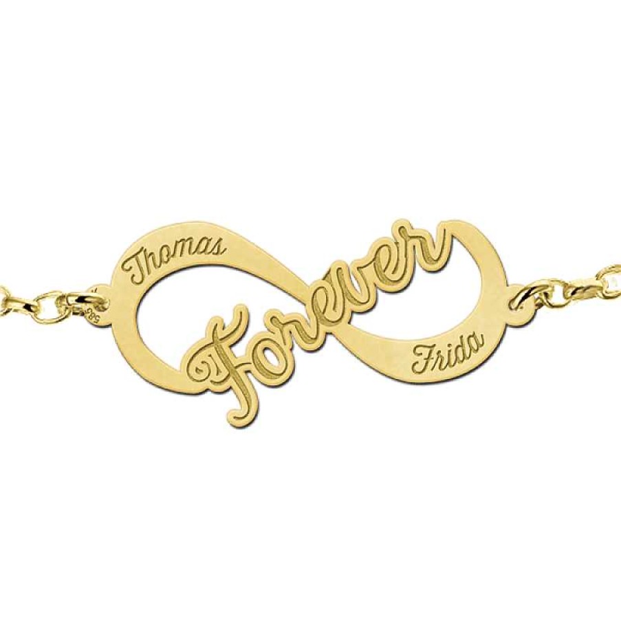 Armbanden Names4ever | Gouden Infinity Armband Forever Names4Ever