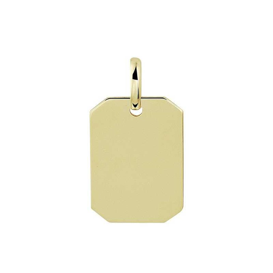 Hangers Mostert Huiscollectie | Gouden Graveerhanger Rechthoek - 20 X 11 Mm