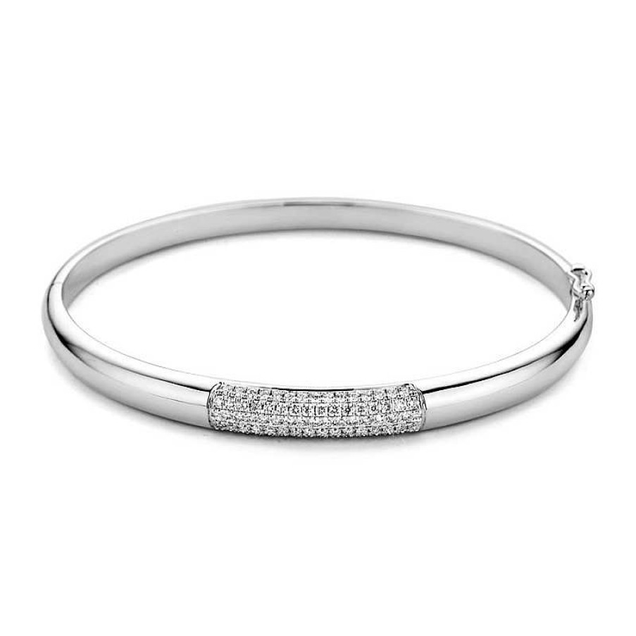 Armbanden Mostert Huiscollectie | Witgouden Bangle Met Pav Gezet Diamant 0.72 Crt