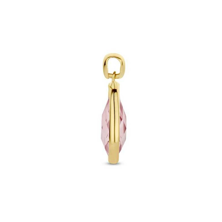 Hangers Mostert Huiscollectie | Gouden Druppelvormige Hanger Met Rhodoliet Kwarts 2.10 Crt