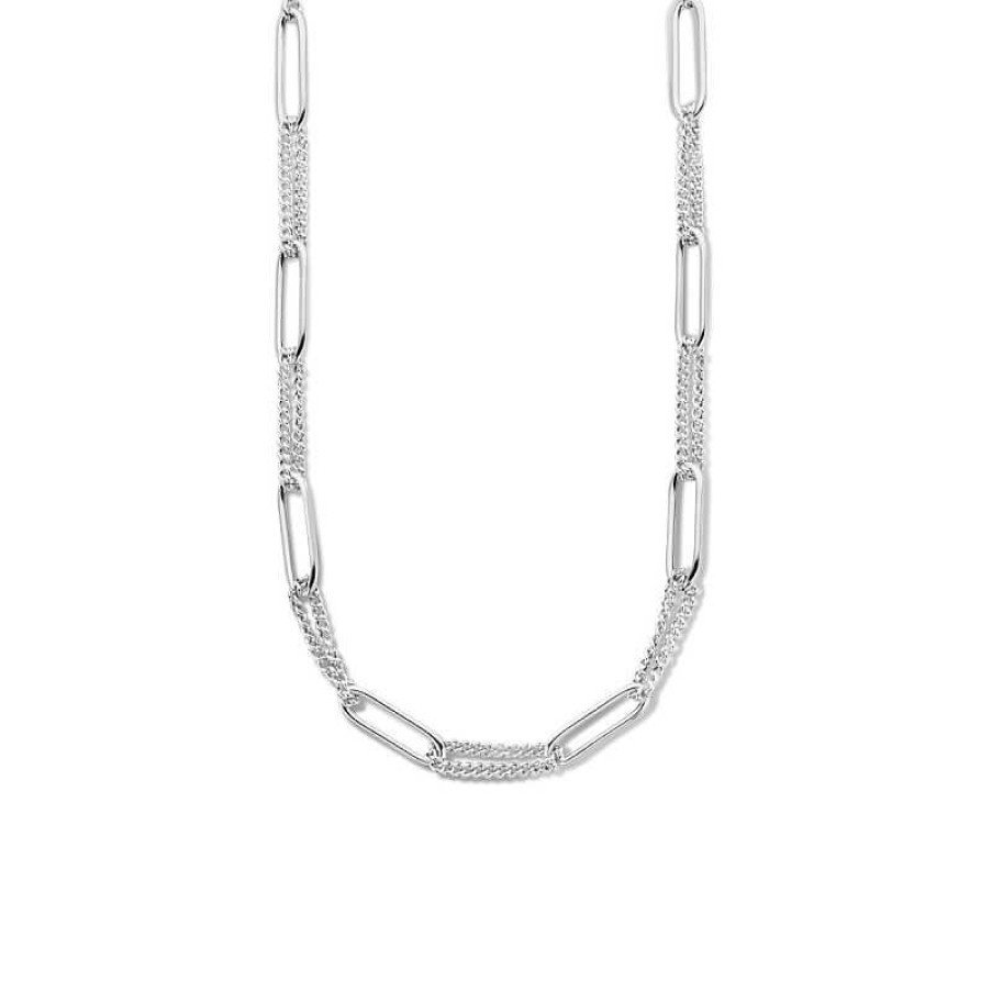 Kettingen Mostert Huiscollectie | Schakelketting Met Paperclip En Gourmet Schakel- Lengte 42 + 3 Cm