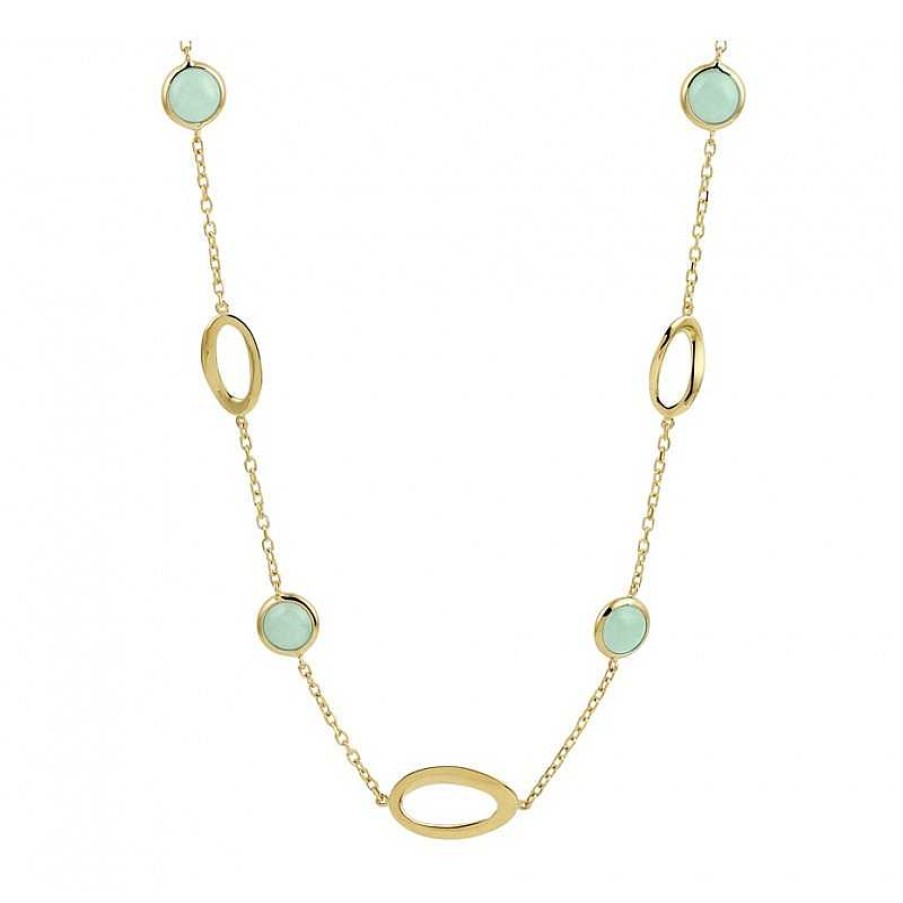 Kettingen Mostert Huiscollectie | Gouden Edelsteen Ketting 42-45 Cm