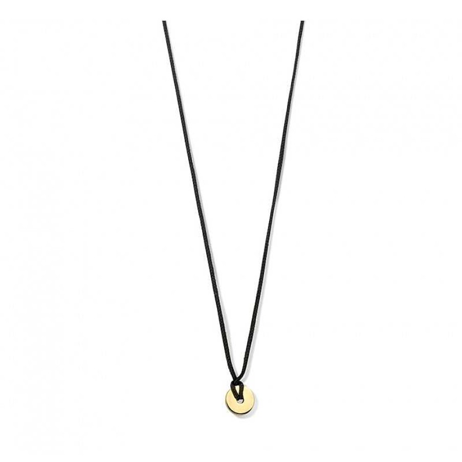 Kettingen Mostert Huiscollectie | Katoenen Collier Met Gouden Hanger