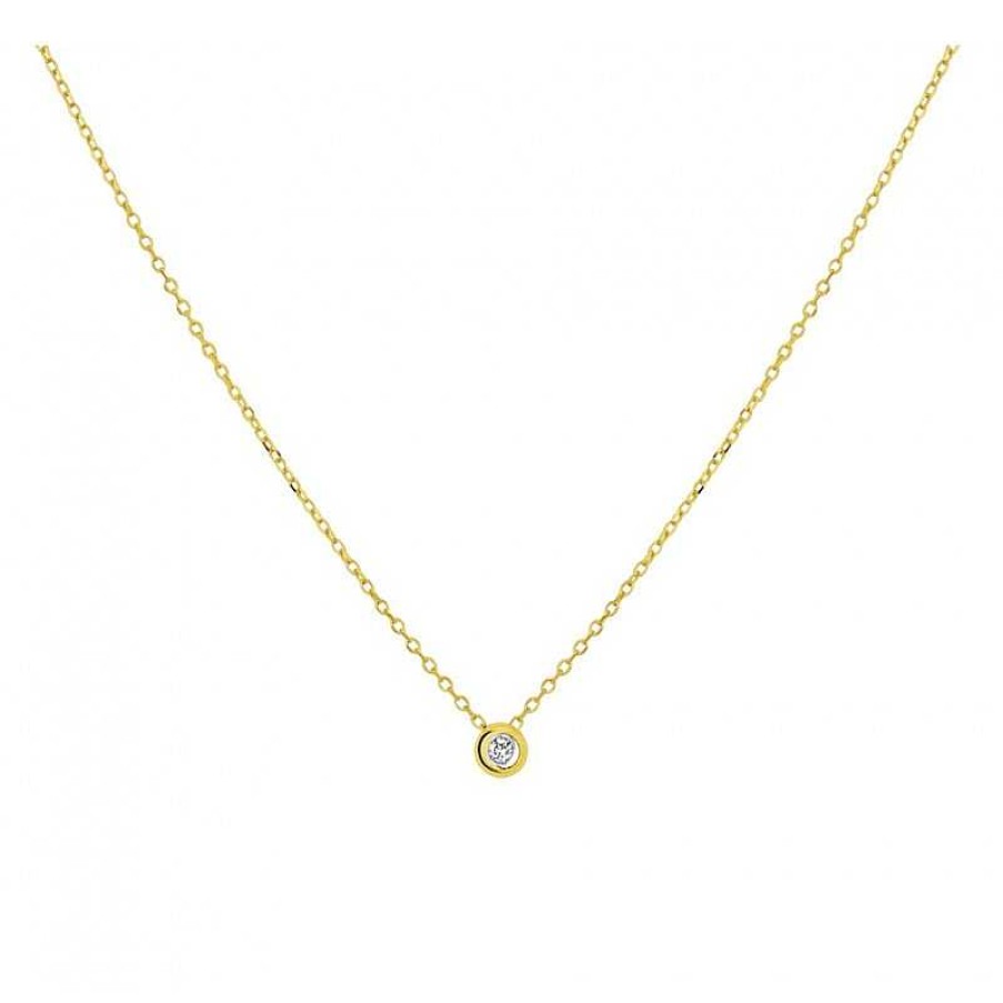 Kettingen Mostert Huiscollectie | Ketting Met Diamant In Het Goud