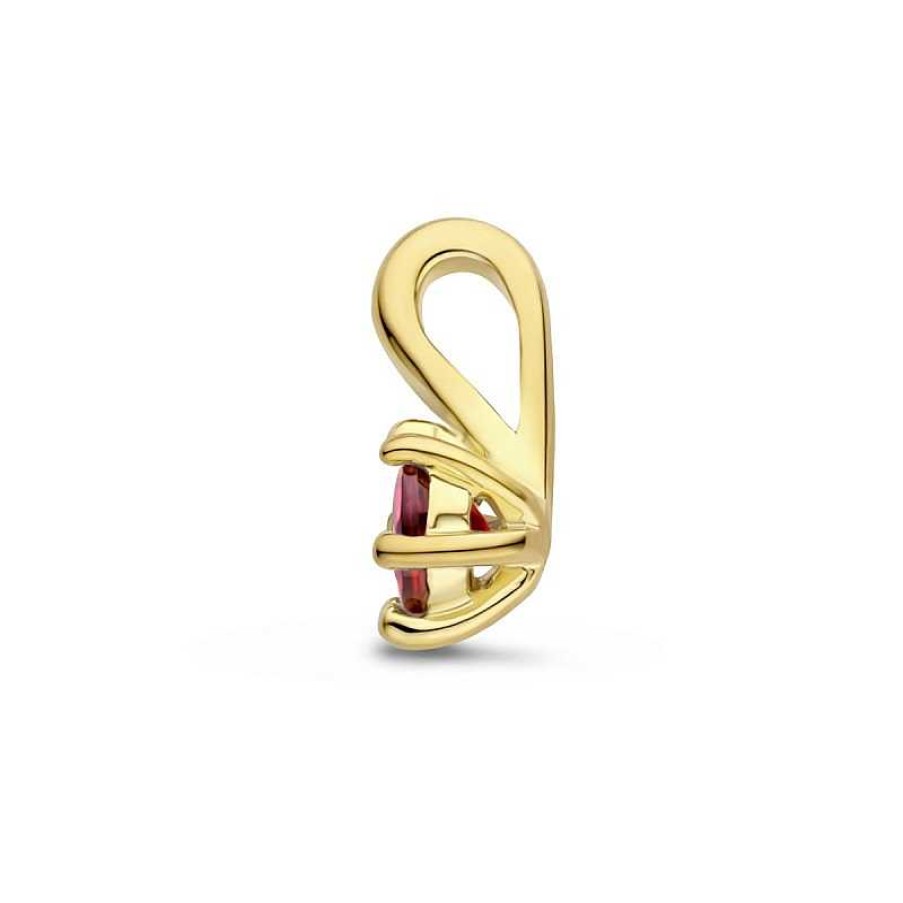 Hangers Mostert Huiscollectie | Gold Plated Geboortesteen Hanger Met Roze Toermalijn - Oktober