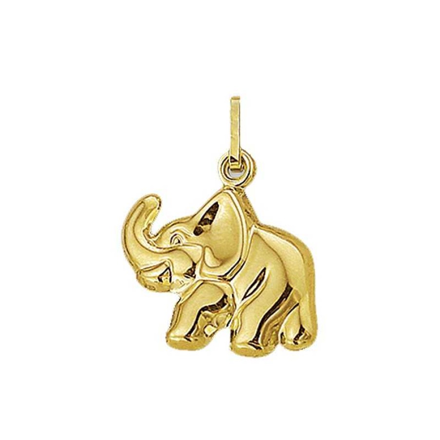 Hangers Mostert Huiscollectie | 14-Karaat Gouden Olifant Hanger - 13 X 14 Mm