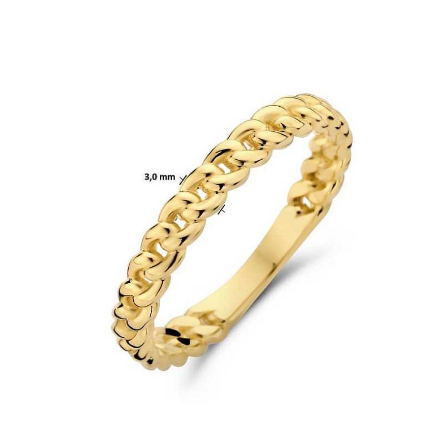 Ringen Mostert Huiscollectie | Gouden Ring Met Schakelmotief 3 Mm