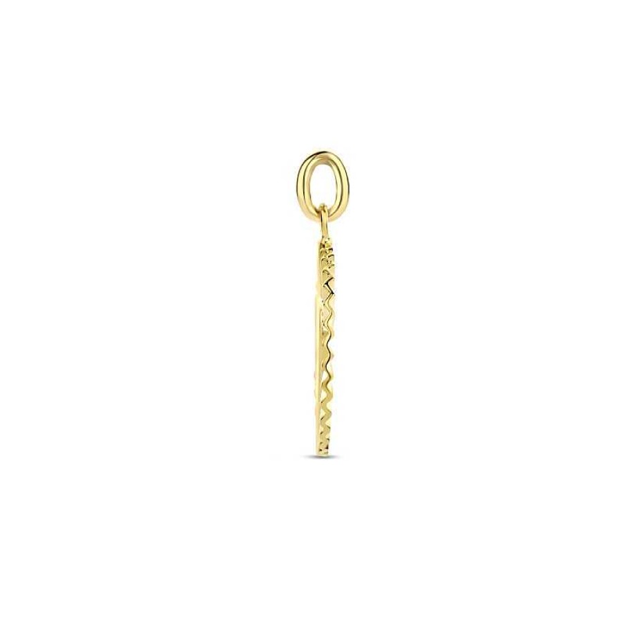 Hangers Mostert Huiscollectie | Bewerkte Gold Plated Hanger Met Hart - Diameter 15.5 Mm