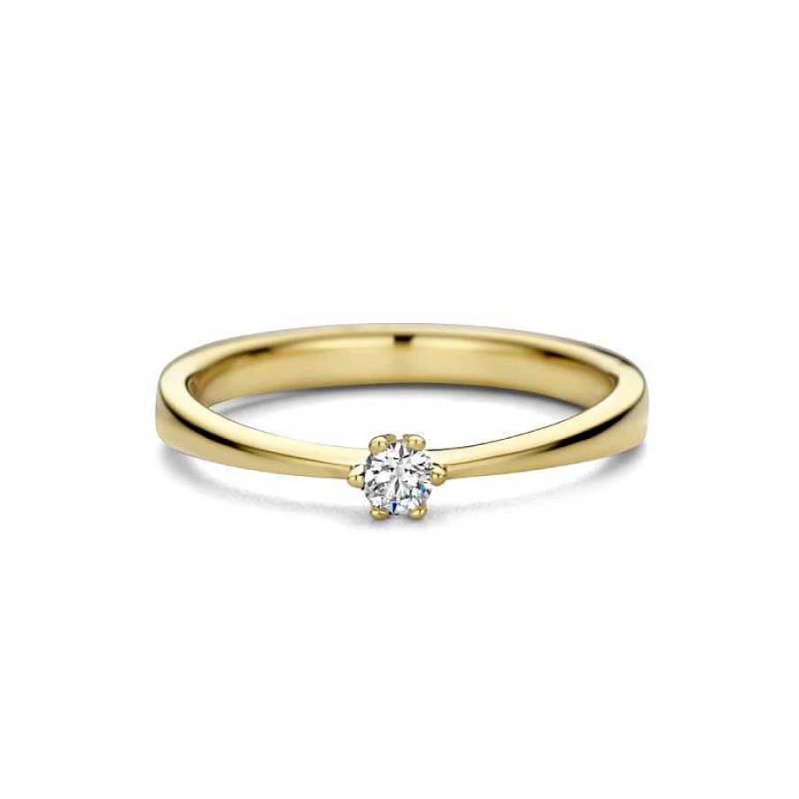 Ringen Mostert Huiscollectie | 14-Karaat Solitair Ring Met Diamant 0.10 Crt