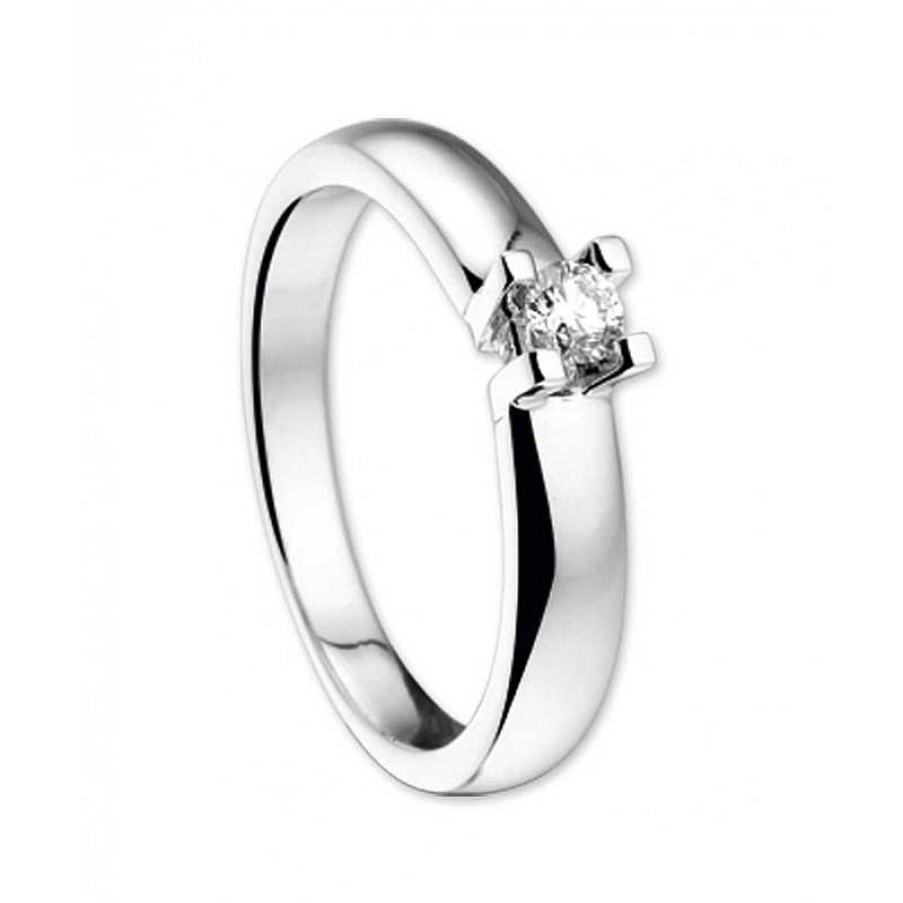 Ringen Mostert Huiscollectie | Ring Witgoud Diamant 0.15 Crt