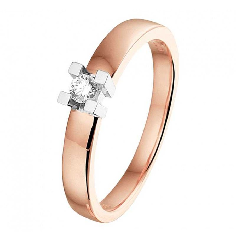 Ringen Mostert Huiscollectie | Diamanten Ring 0.1 Crt Bicolor