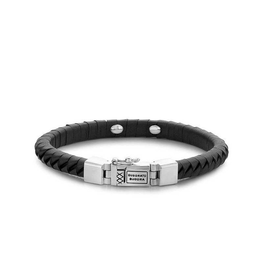 Armbanden Buddha to Buddha | Buddha To Buddha 162Bl Armband Komang Small Leather Black