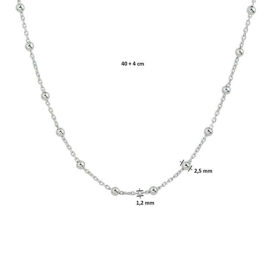 Kettingen Mostert Huiscollectie | Bolletjes Ketting Zilver 2.5 Mm 40-44 Cm