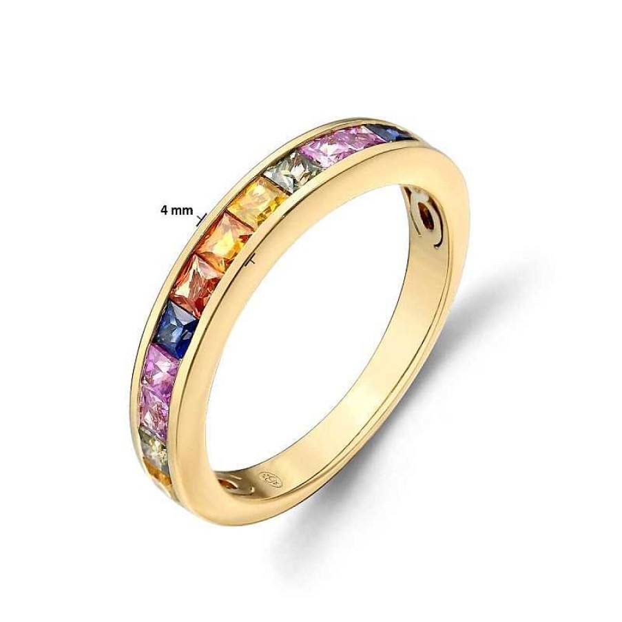 Ringen Mostert Huiscollectie | 14-Karaat Multicolor Saffier Ring