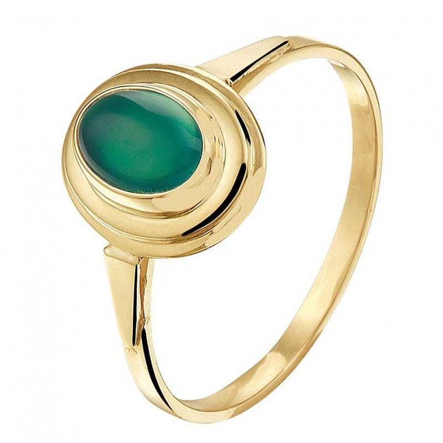 Ringen Mostert Huiscollectie | Gouden Ring Met Edelsteen 10.5 Mm Agaat