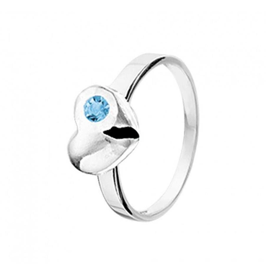 Ringen Mostert Huiscollectie | Zilveren Ring Met Kristal En Liefdesthema 6.5 Mm Breed