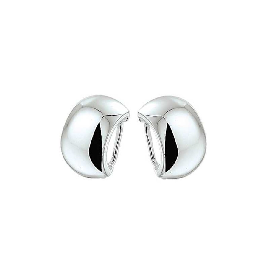 Oorbellen Mostert Huiscollectie | Simpele Brede Oorclips Zilver - 18 X 11.5 Mm