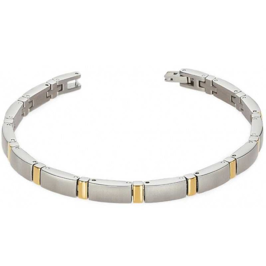 Armbanden Boccia Titanium | Boccia Bicolor Armband 0371-02 Titanium Verguld