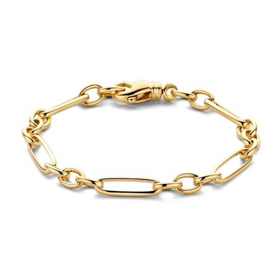 Armbanden Mostert Huiscollectie | Gouden Schakelarmband Afwisselende Schakel