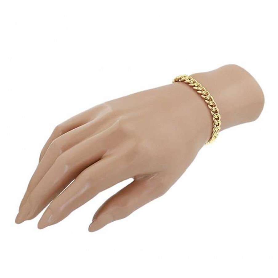 Armbanden Mostert Huiscollectie | Zilgold Gourmet Armband 7 Mm Breed - Lengte 19.5 Cm