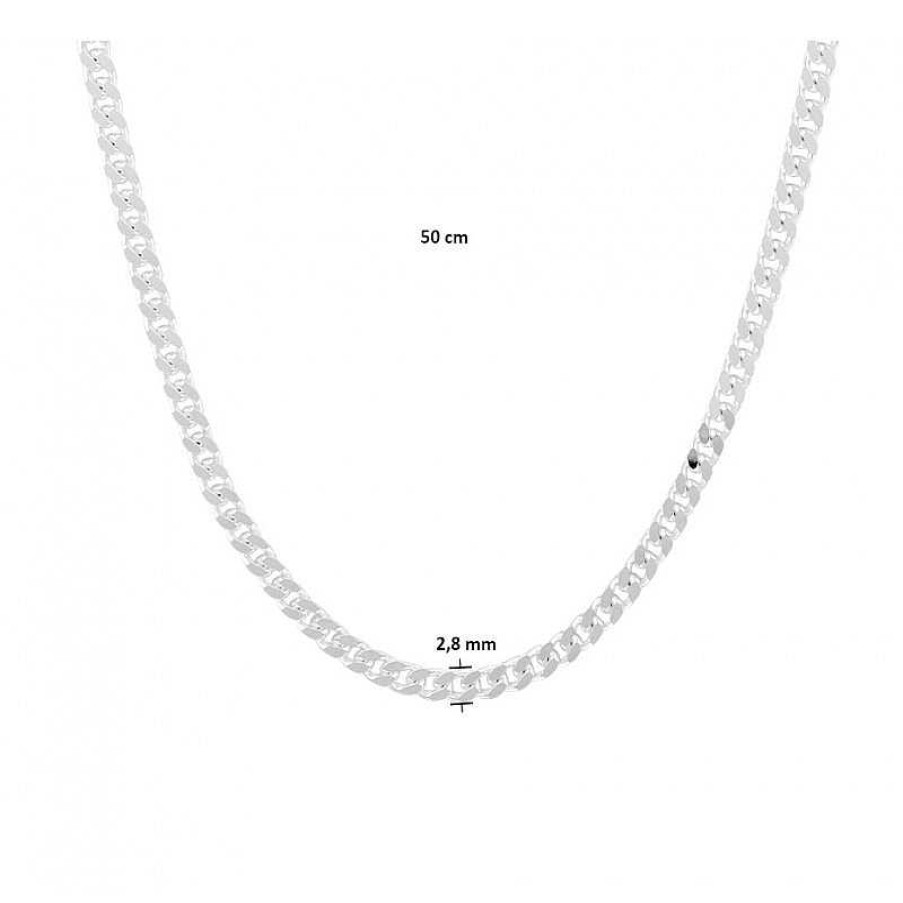 Kettingen Mostert Huiscollectie | Gourmet Schakel Ketting Zilver 2.8 Mm