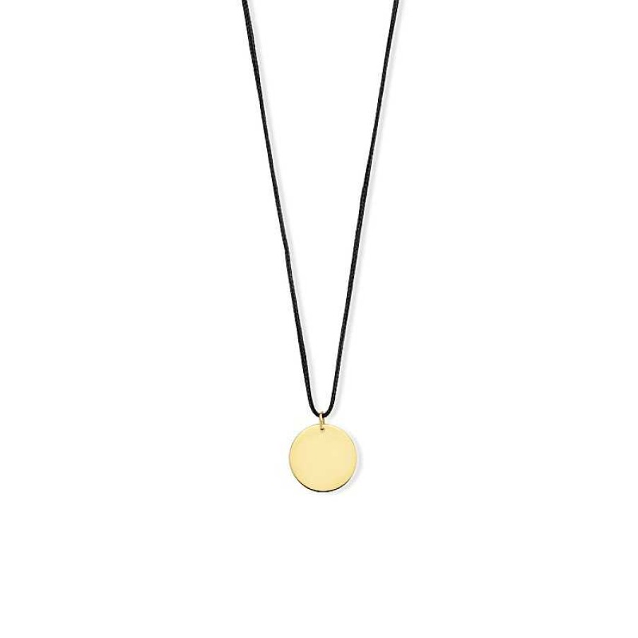 Kettingen Mostert Huiscollectie | Katoenen Ketting Met Gouden Hanger