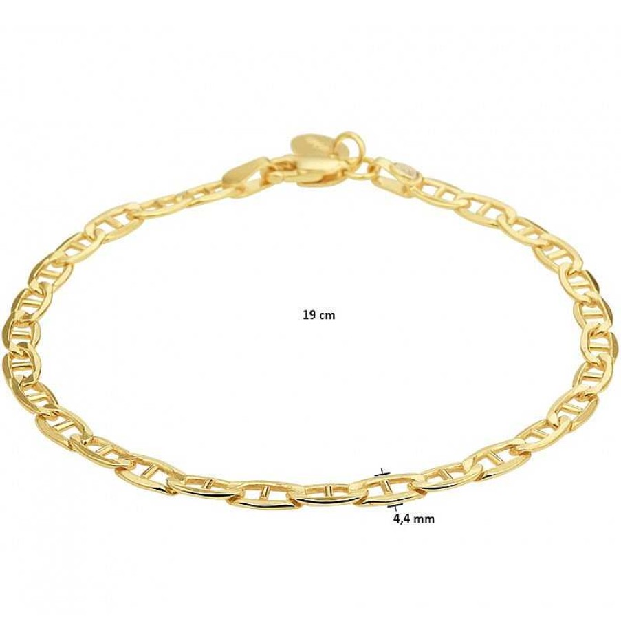 Armbanden Mostert Huiscollectie | Gouden Armband Ankerschakel 4.5 Mm Massief