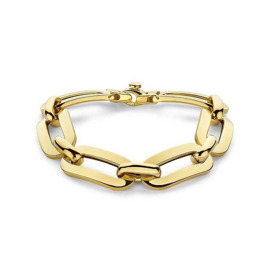 Armbanden Mostert Huiscollectie | Chunky 14-Karaat Gouden Armband Met Ankerschakel 13.5 Mm Breed - Lengte 20 Cm